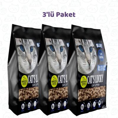 Cat's Lucky Blue Doğal Kedi Kumu 7 LT - 3'lü Paket - 1