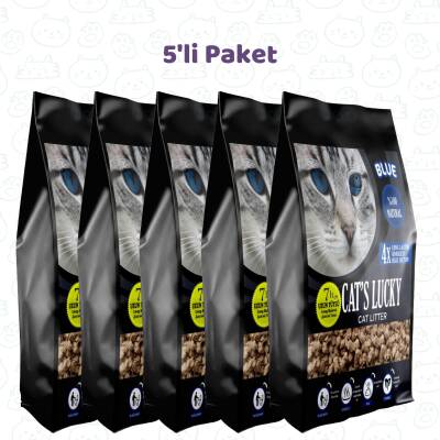 Cat's Lucky Blue Doğal Kedi Kumu 7 LT - 5'li Paket - 1