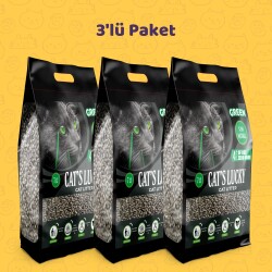 Cat's Lucky Green Doğal Kedi Kumu 7 LT 3'lü Paket - Cat′s Lucky