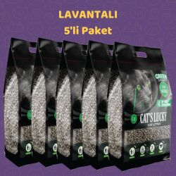 Cat's Lucky Green Lavantalı Doğal Kedi Kumu 5'li Paket - Cat′s Lucky