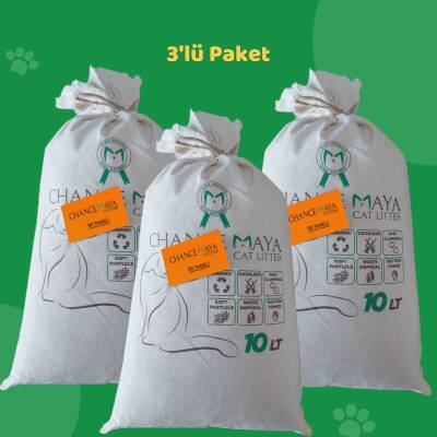 Chance Maya İri Taneli Doğal Kedi Kumu 3'lü Paket - 1