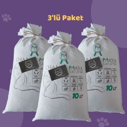 Chance Maya PREMİUM Doğal Kedi Kumu 10 LT 3'lu Paket - Chance Maya